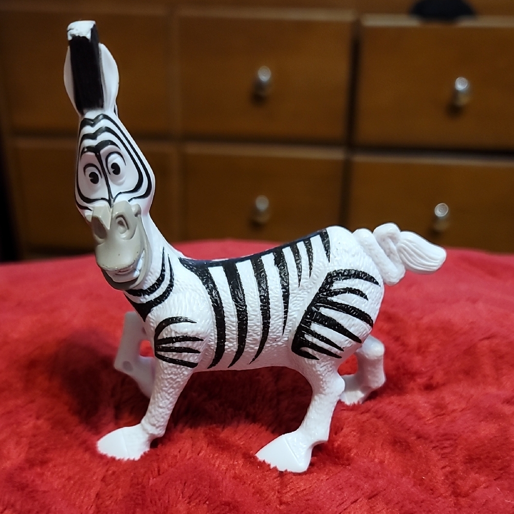 2008 McDonald's Madagascar Escape 2 Africa Movie Marty Zebra 4 1/4" Tall Plastic